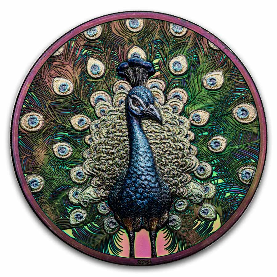 2025 Cook Islands 1 oz Silver Spectrum: Peacock (Box & COA) | eBay